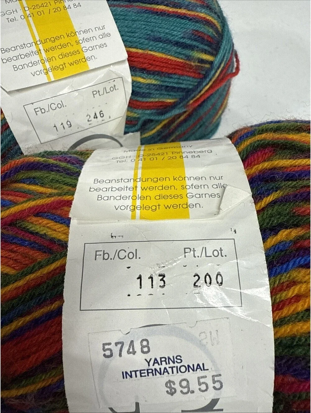 GGH Marathon Virgin Wool/Nylon Yarn Multi Color 3 Skein Lot